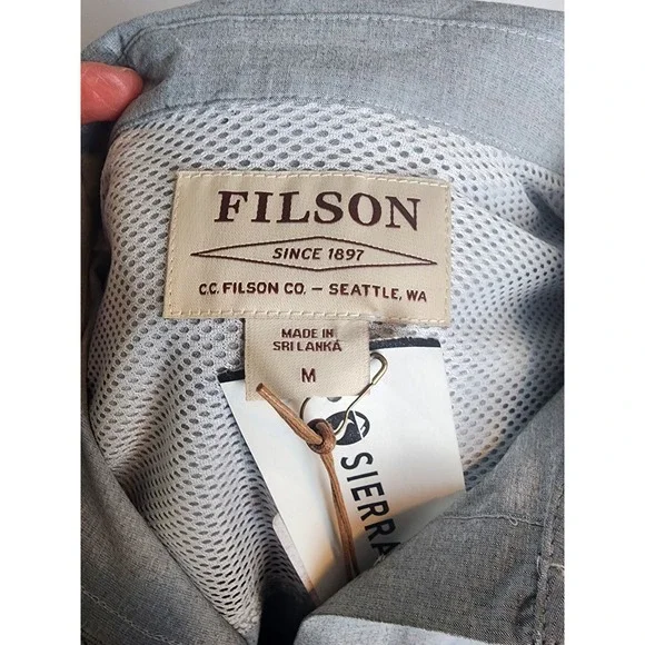 Filson Womens Twin Lakes Sport Shirt Blue Stone Long Sleeve Ventilated  M - Picture 7 of 10